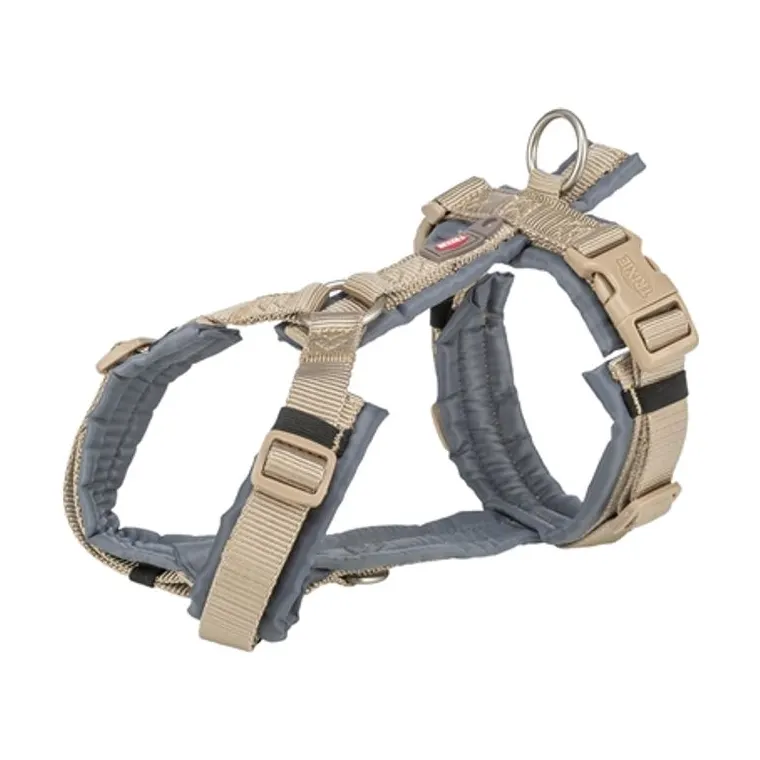 Trixie hondentuig Premium trekking, zand taupe/grafiet grijs, 36-44 x 1,5 cm