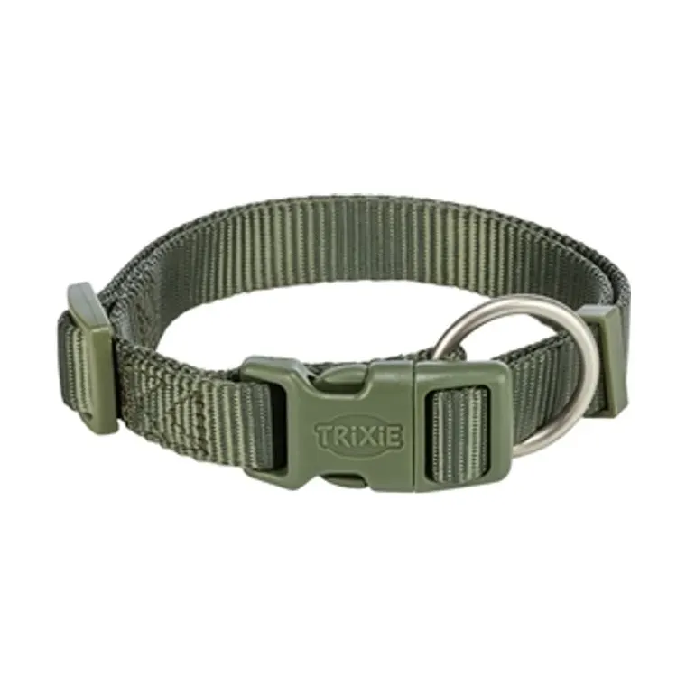 Trixie hondenhalsband Premium, olijfgroen, 15-25 x 1 cm
