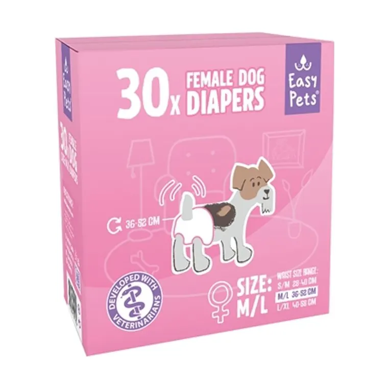 EasyPets hondenluiers teef, M/L 30-pack