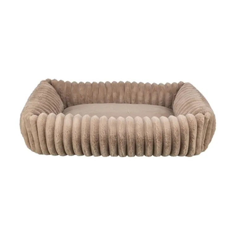 Trixie hondenmand Lonni ribfluweel hoekig, lichtbruin, 100 x 70 cm