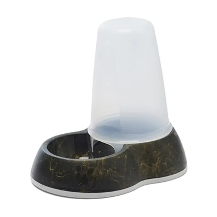 Savic voerdispenser Loop Marble, zwart/goud, 26 x 17,5 x 23 cm 1,5 l
