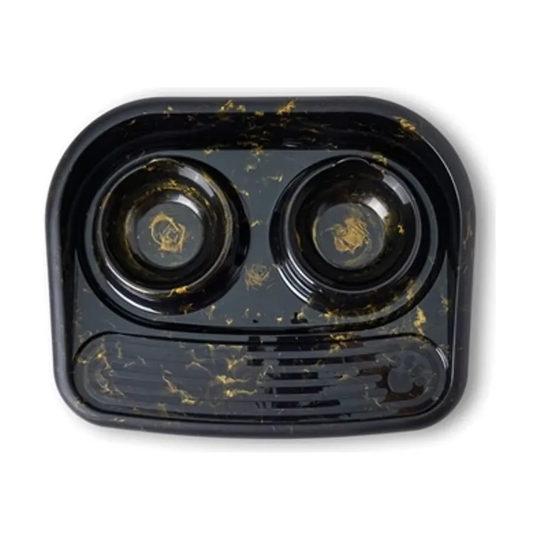 Savic Butler voerbak en drinkbak met plateau Marble, zwart/goud, 45 x 36 x 8 cm 2 x 300 ml