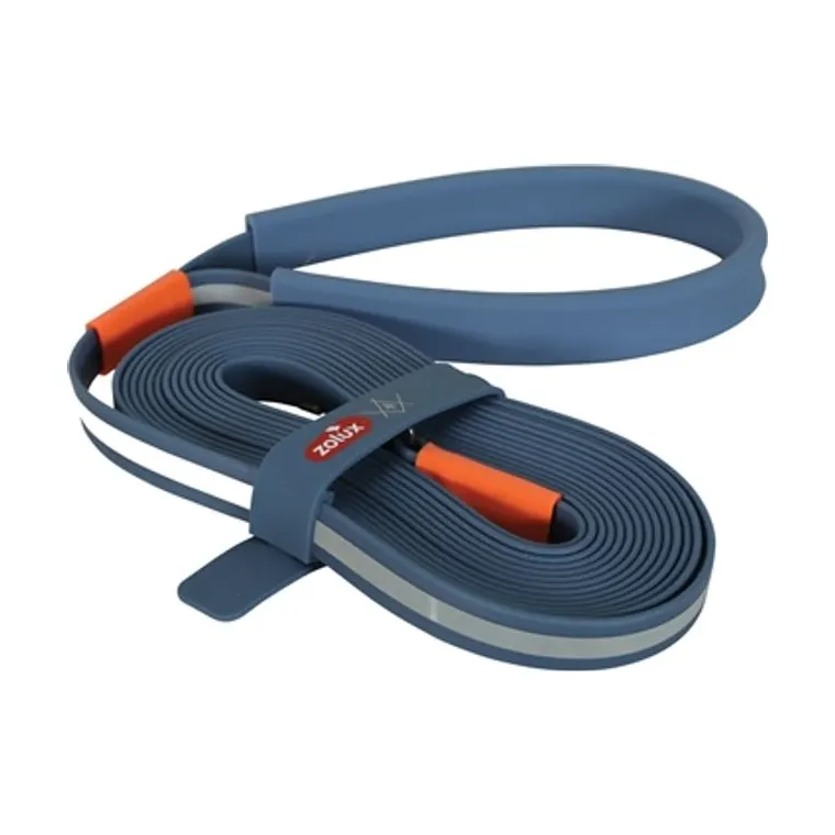 Zolux BVK sleeplijn plat siliconen, blauw, 5 m x 1,5 cm