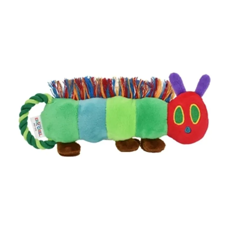 Eric Carle pluche rupsje nooit genoeg met trek flostouw, 23 cm