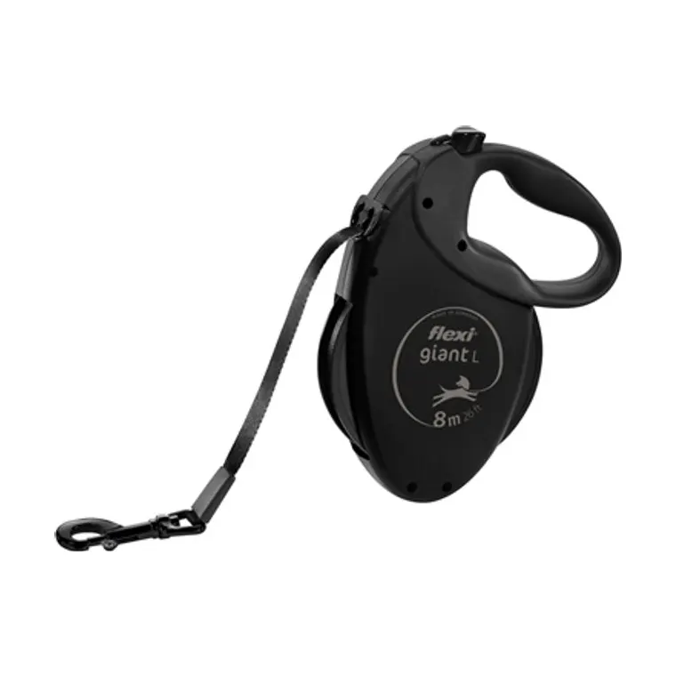 Flexi rolriem Giant Tape Black Edition, zwart, 8 m tot 50 kg