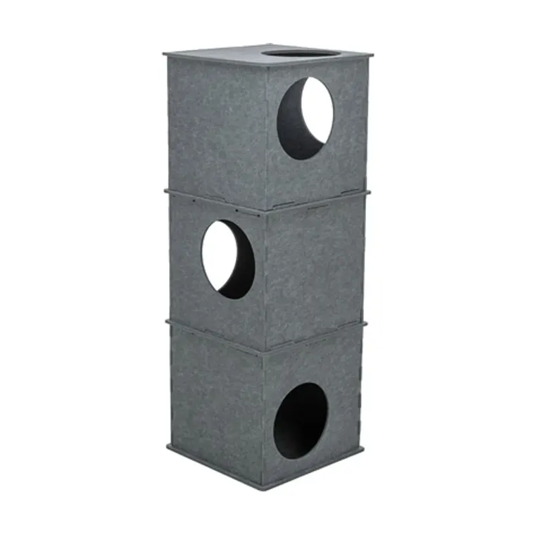Trixie kattenhuis toren Nele vilt, grijs, 38 x 38 x 105 cm