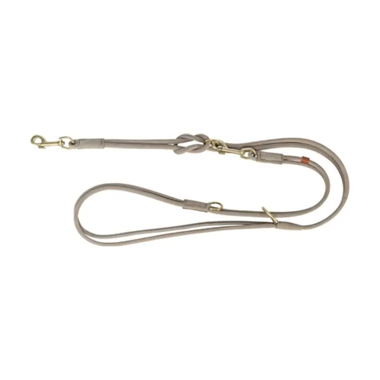 Trixie hondenriem Pure verstelbaar rond gestikt leer, lichtgrijs, 200 x 1 cm