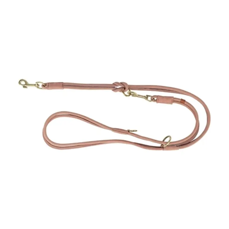 Trixie hondenriem Pure verstelbaar rond gestikt leer, roze, 200 x 1 cm
