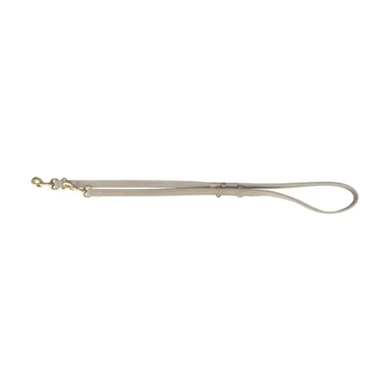 Trixie hondenriem Pure verstelbaar leer, lichtgrijs, M-L 200 x 2 cm
