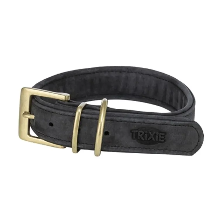 Trixie hondenhalsband Pure leer, zwart, XS 25-31 x 2,5 cm