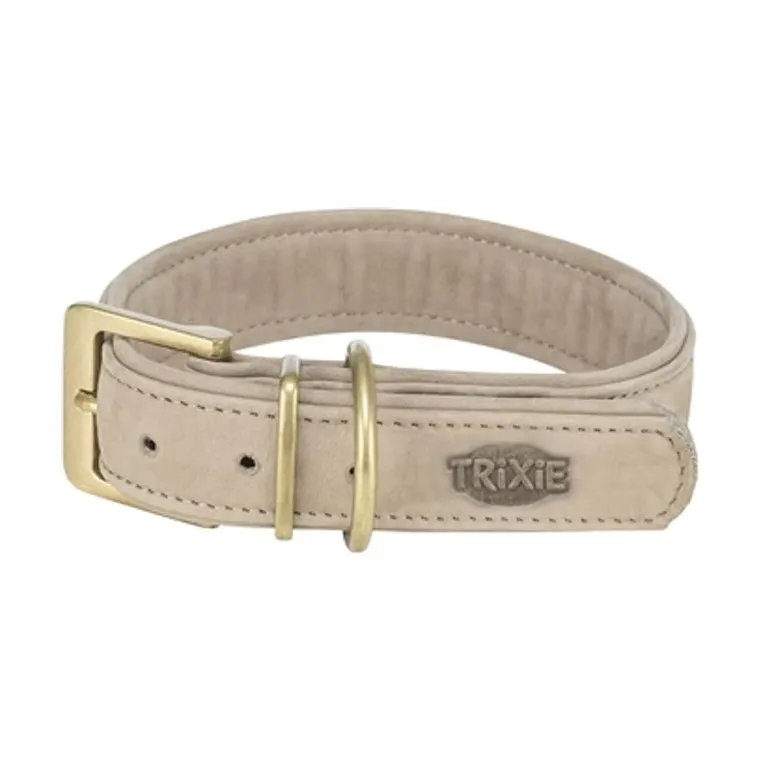 Trixie hondenhalsband Pure leer, lichtgrijs, XS-S 27-34 x 2,5 cm