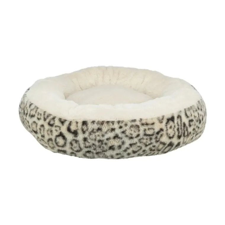 Trixie hondenmand luipaardprint zacht rond pluche, crème/panterprint, 50 cm