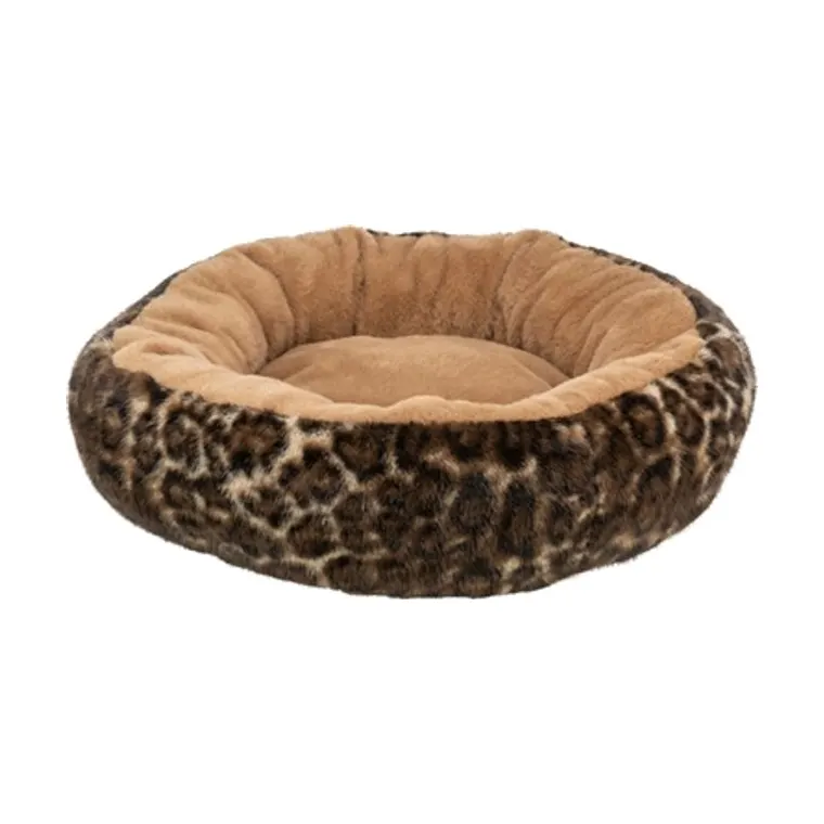 Trixie hondenmand luipaardprint zacht rond pluche, bruin/panterprint, 50 cm