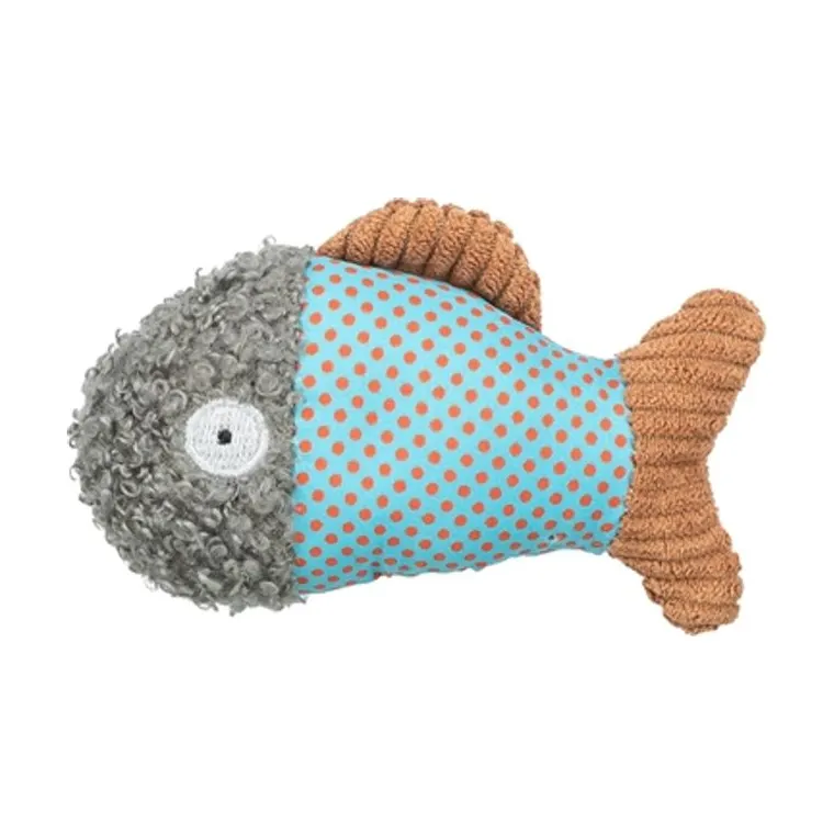 Trixie vis pluche/stof met kattenkruid, 9 cm