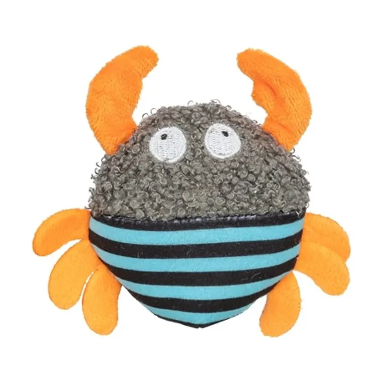Trixie krab pluche/stof met kattenkruid, 9 cm