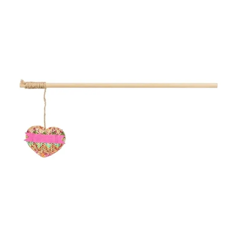 Trixie kattenhengel hart hout/pluche met kattenkruid, 40 cm