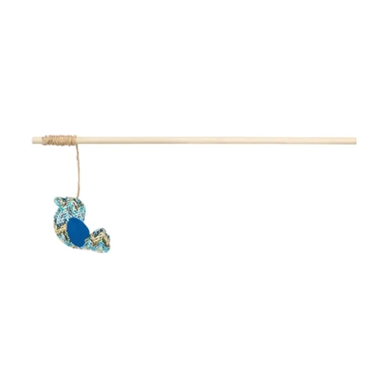 Trixie kattenhengel vogel hout/pluche met kattenkruid, 40 cm