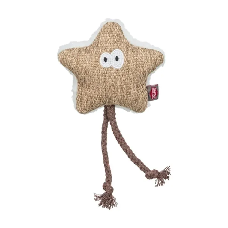 Trixie ster stof/pluche met kattenkruid, wit/beige, 17 cm