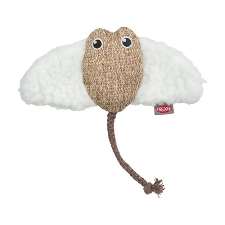 Trixie rog stof/pluche met kattenkruid, wit/beige, 15 cm