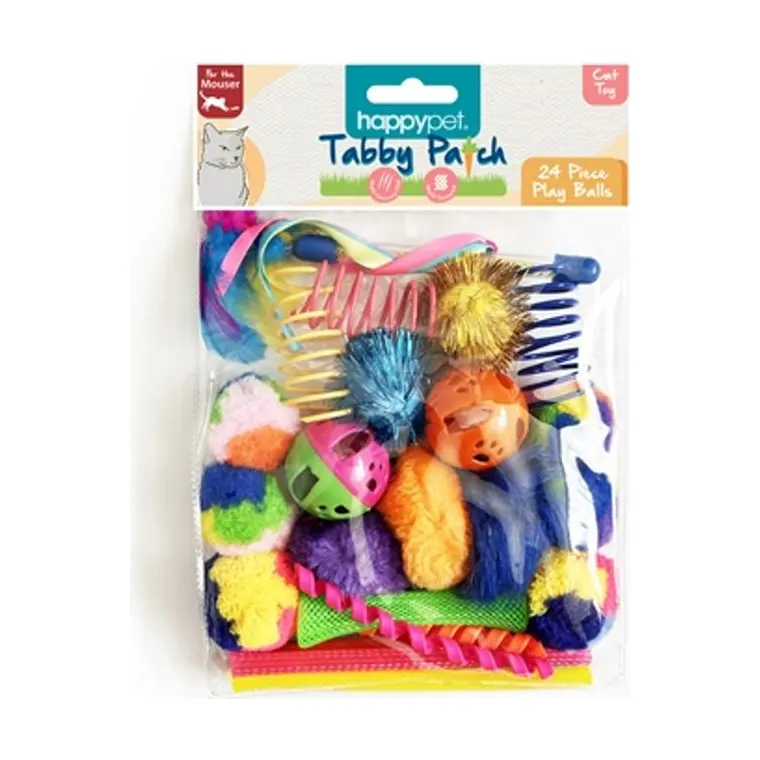 Happy Pet Tabby Patch ballen multipack, 17 x 15 x 3,5 cm 24-pack