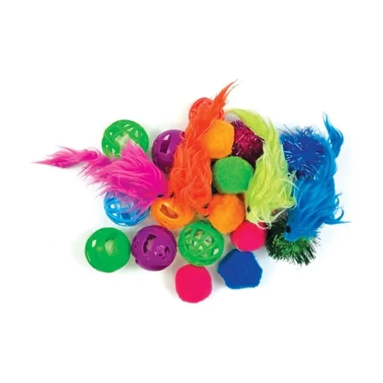 Happy Pet Tabby Patch variatie Pack speeltjes, 16,5 x 15 x 4 cm 24-pack