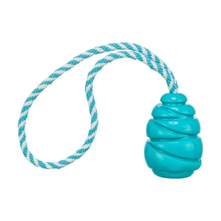 Trixie Jumper kegel aan touw Super Strong TPR, petrol, 35 x 6 x 6 cm