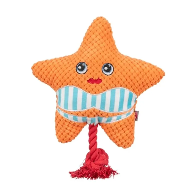 Trixie zeester met flostouw, oranje, 22 x 18 x 7,5 cm