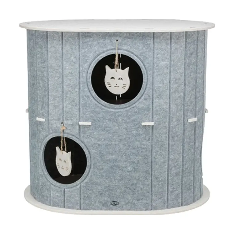 Trixie speelbox Mara ovaal vilt, zand/grijs, 66 x 46 x 62 cm