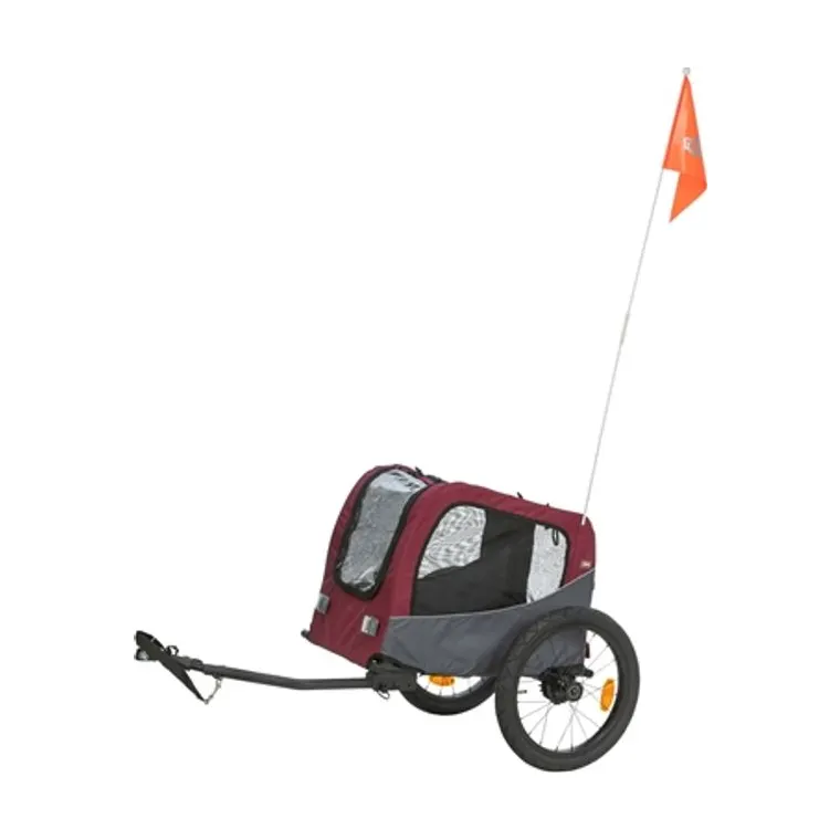 Trixie hondenfietskar, grijs/rood, 61/125 x 56 x 64 cm