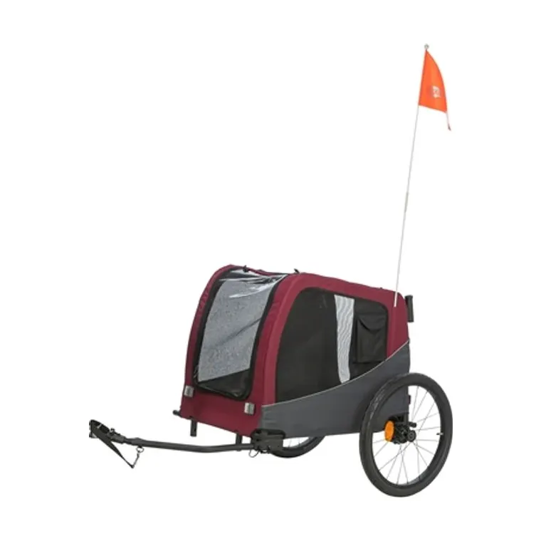 Trixie hondenfietskar, grijs/rood, 80/145 x 75 x 86 cm