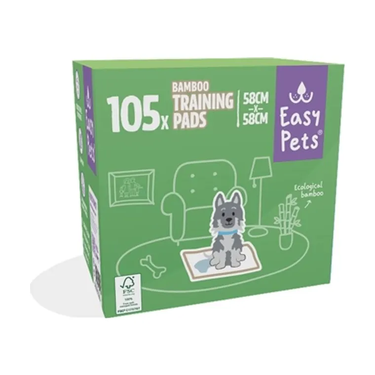 EasyPets puppy trainingpads bamboe, 58 x 58 cm 105-pack