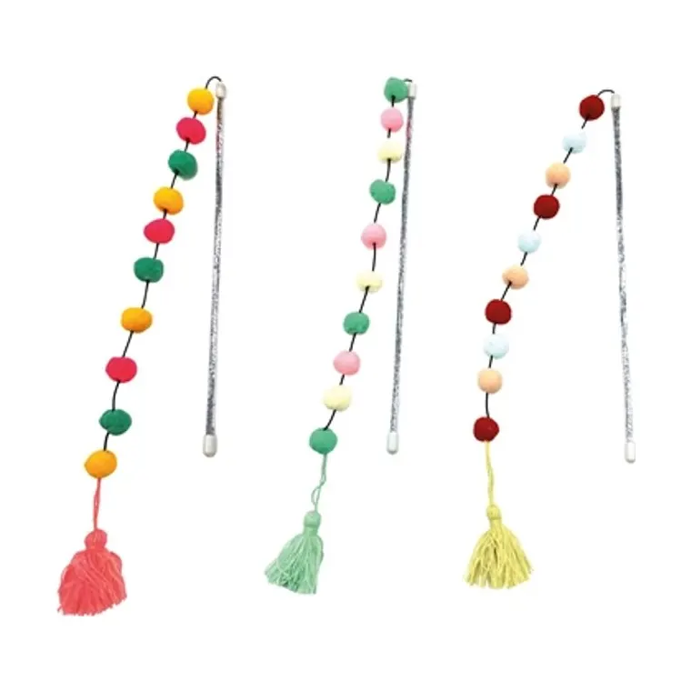 Croci - Cat Wand Pompom assorted, 30.5 cm