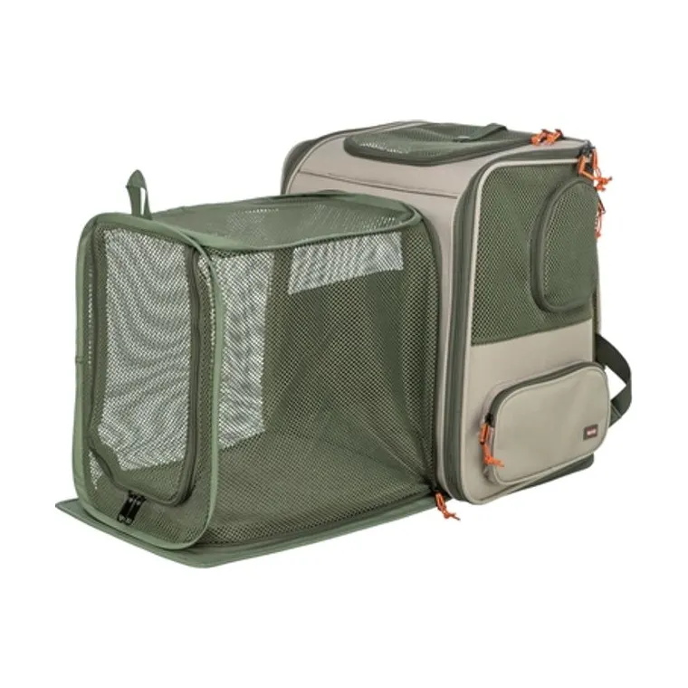 Trixie rugzak Rocco maximaal 10 kg, beige/olijfgroen, 40 x 30 x 42 cm