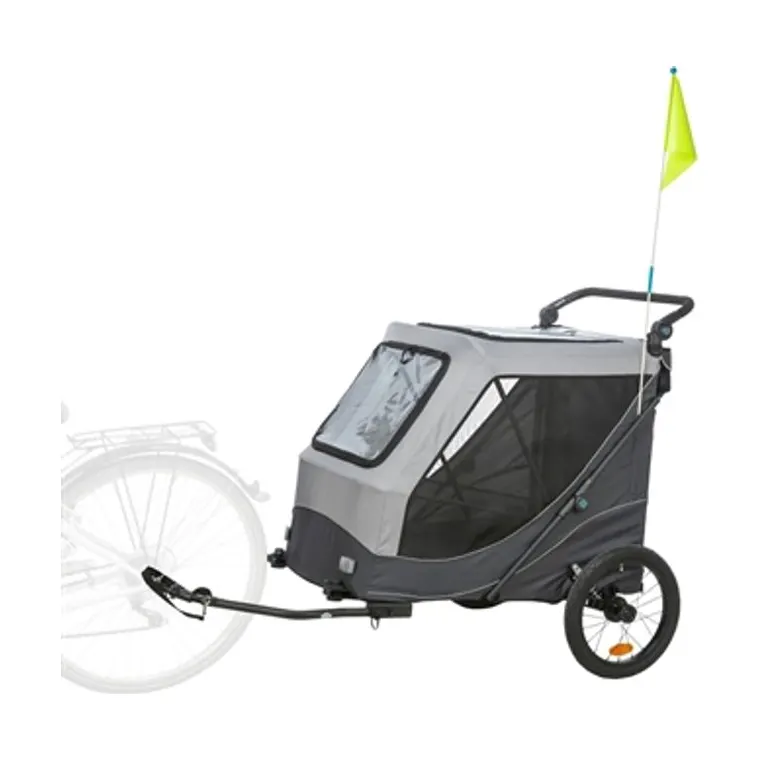 Trixie fietskar opvouwbaar snelvouw functie tot 45 kg, grijs, XL 87,5 x 93/150 x 97 cm