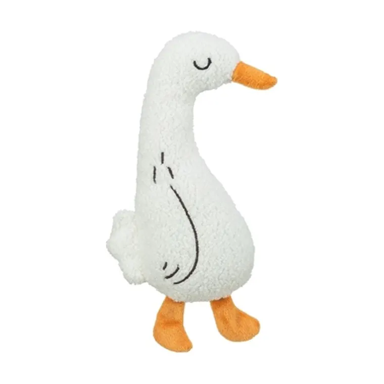 Trixie gans pluche, wit, 28 cm