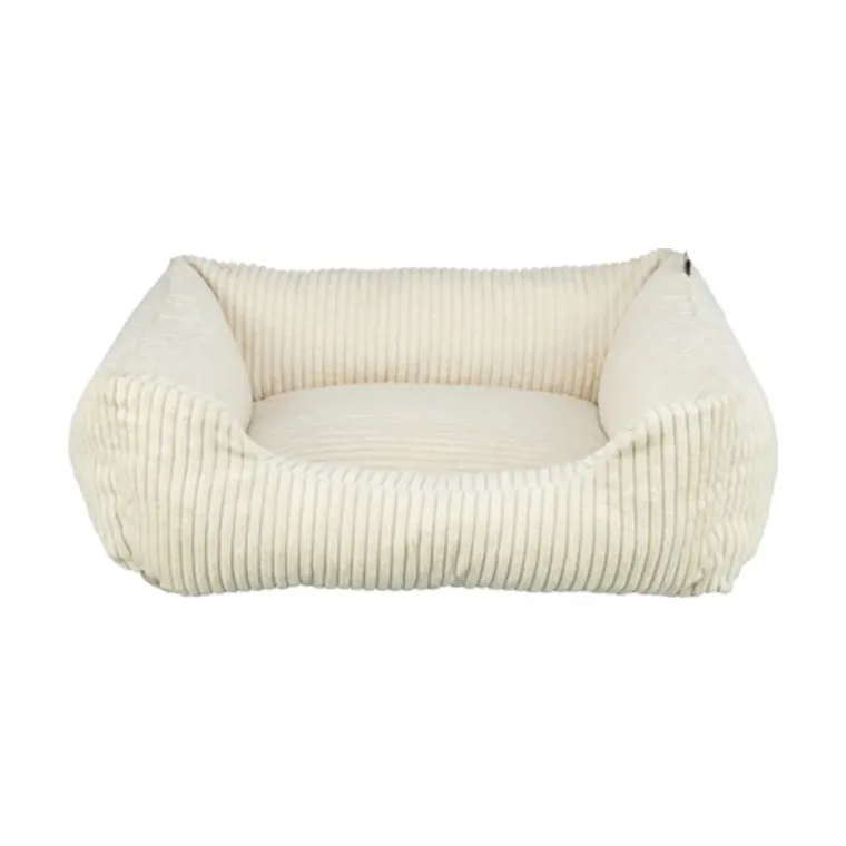Trixie Vital hondenmand Jonna hoekig ribfluweel, crème, 100 x 70 cm