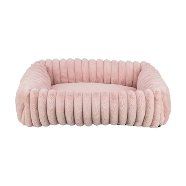 Trixie hondenmand Lonni hoekig ribfluweel, roze, 80 x 60 cm