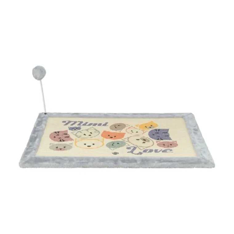 Trixie krabmat Mimi met speeltje, grijs, 70 x 45 cm