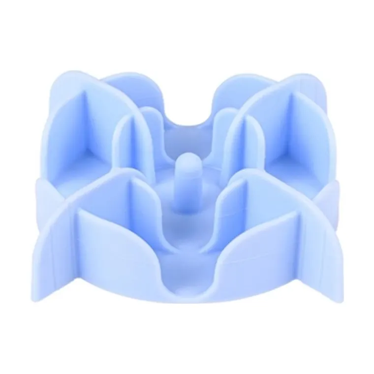 Zolux slowfeeder/inzet stuk voor voerbak siliconen, blauw, 17,5 x 17,5 x 4,5 cm