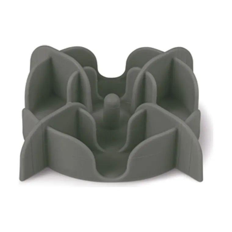 Zolux slowfeeder/inzet stuk voor voerbak siliconen, grijs, 17,5 x 17,5 x 4,5 cm