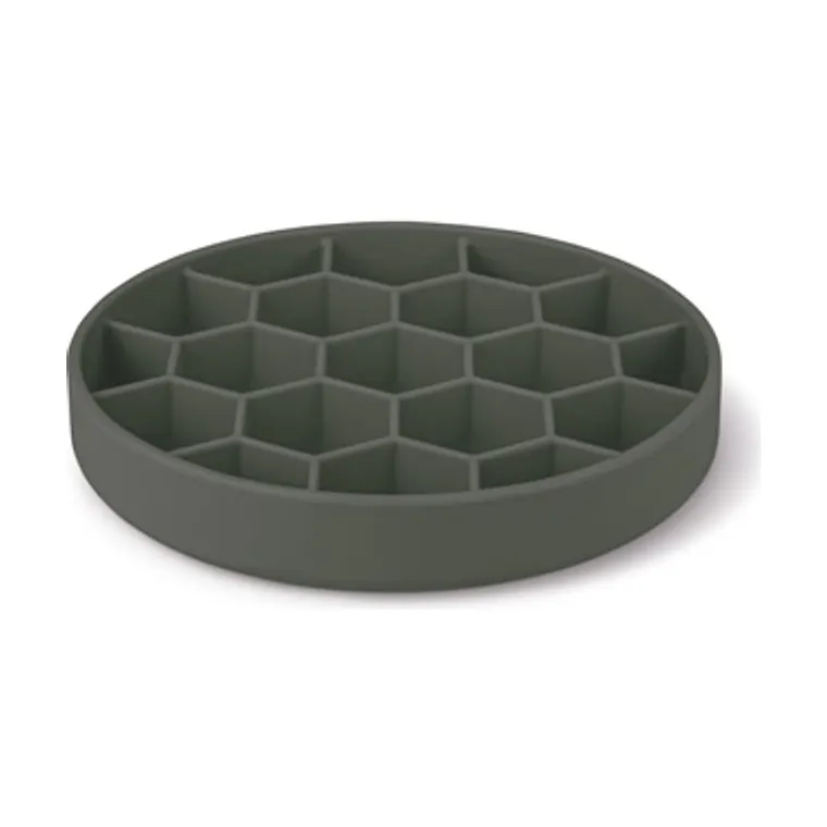 Zolux voerbak hond slowfeeder met zuignappen siliconen, grijs, 21,5 x 21,5 x 4,5 cm