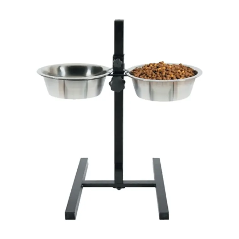 Zolux voerstandaard voer- en waterbak verstelbaar RVS, 2 x 1,5 l 21 cm 51 x 45 x 26,5