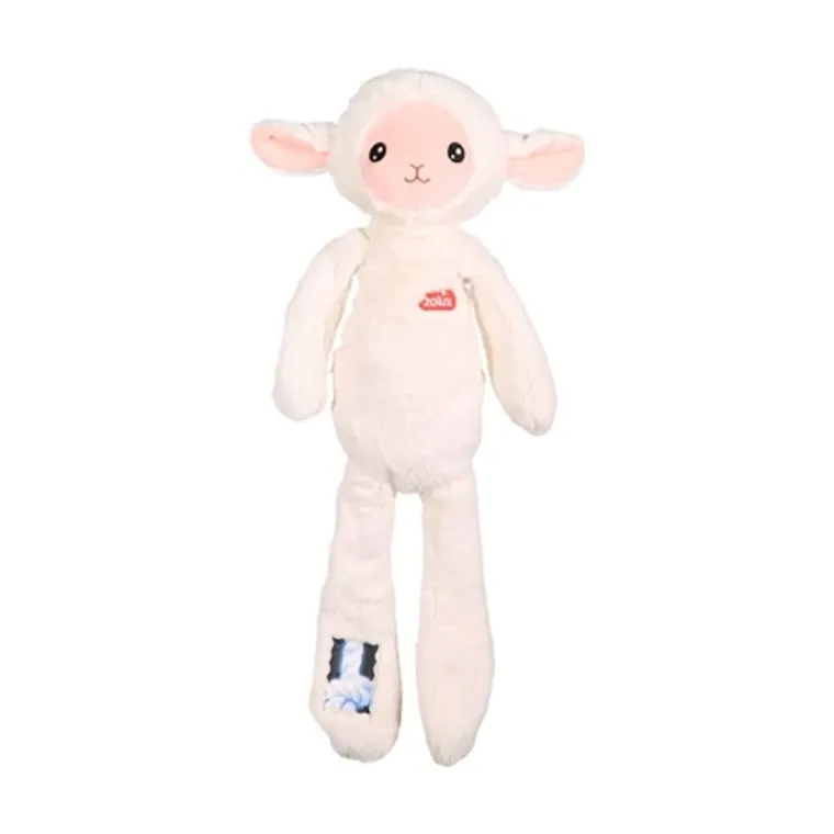 Zolux Furry Farm schaap Lenny pluche met touw, wit, 58,5 x 21 x 8 cm