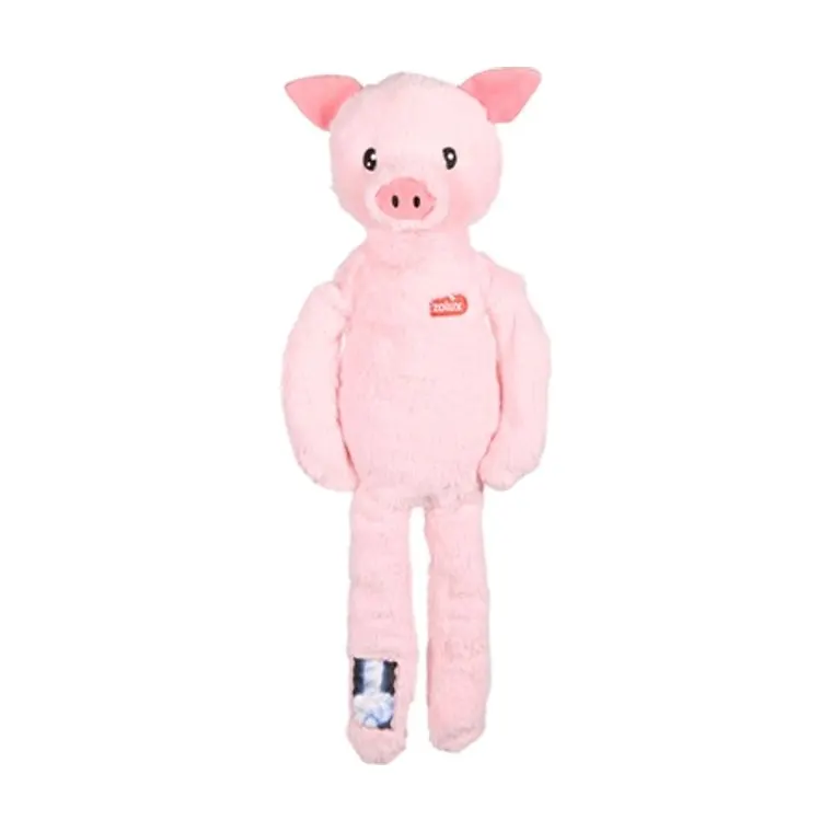 Zolux Furry Farm varken Jason pluche met touw, roze, 60 x 23,5 x 9 cm