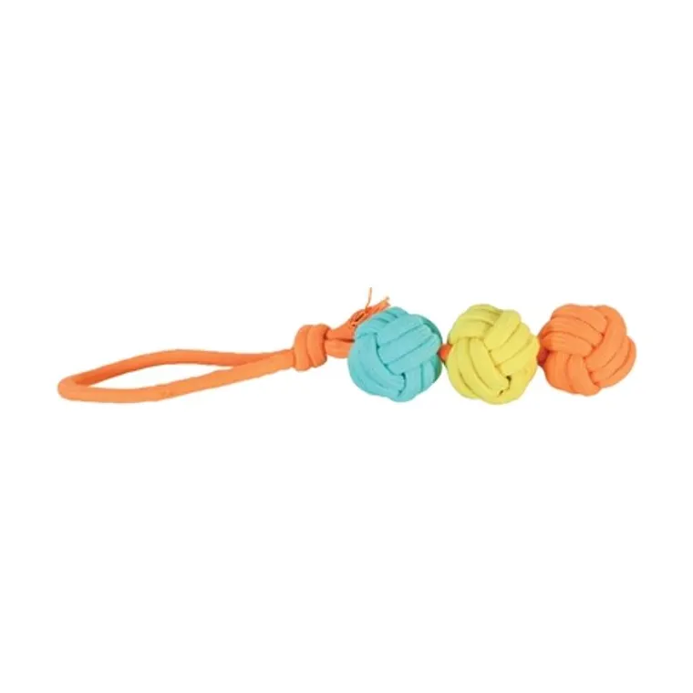 Zolux flostouw Twist met 3 touwballen, meerkleurig, 43 x 7 x 7 cm