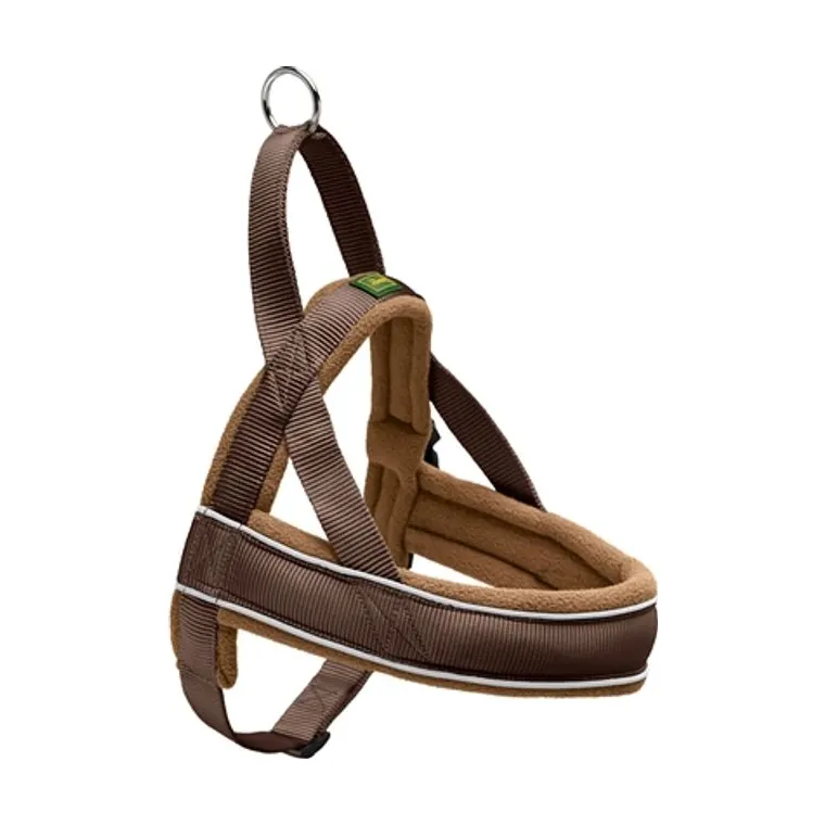 Hunter hondentuig Norweger Racing nylon, bruin/cognac, XL 72-90 x 3,8 cm