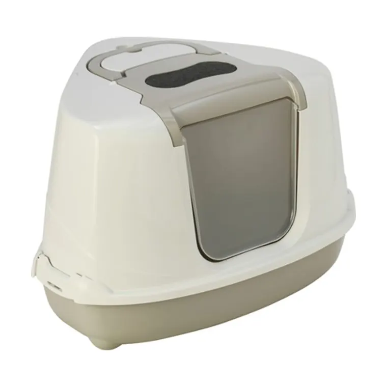 Moderna hoek kattenbak Flip, beige, 56 x 45 x 39 cm