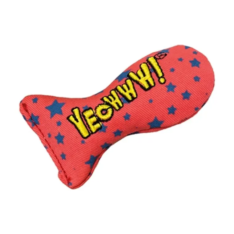 Yeowww Stinkies kattenkruid sardientje met sterren, 7,5 cm